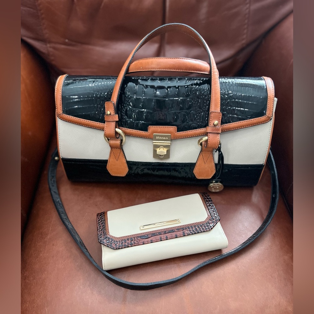 BRAHMIN Bridget Classic Lady Bag with Matching Wallet.
